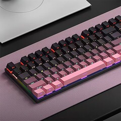 キーキャップ側面刻印ブラックローズグラデーションカラー半透明キーボードキーキャップクリエイティブでパーソナライズされたゲームおよびオフィスキーボードに最適
