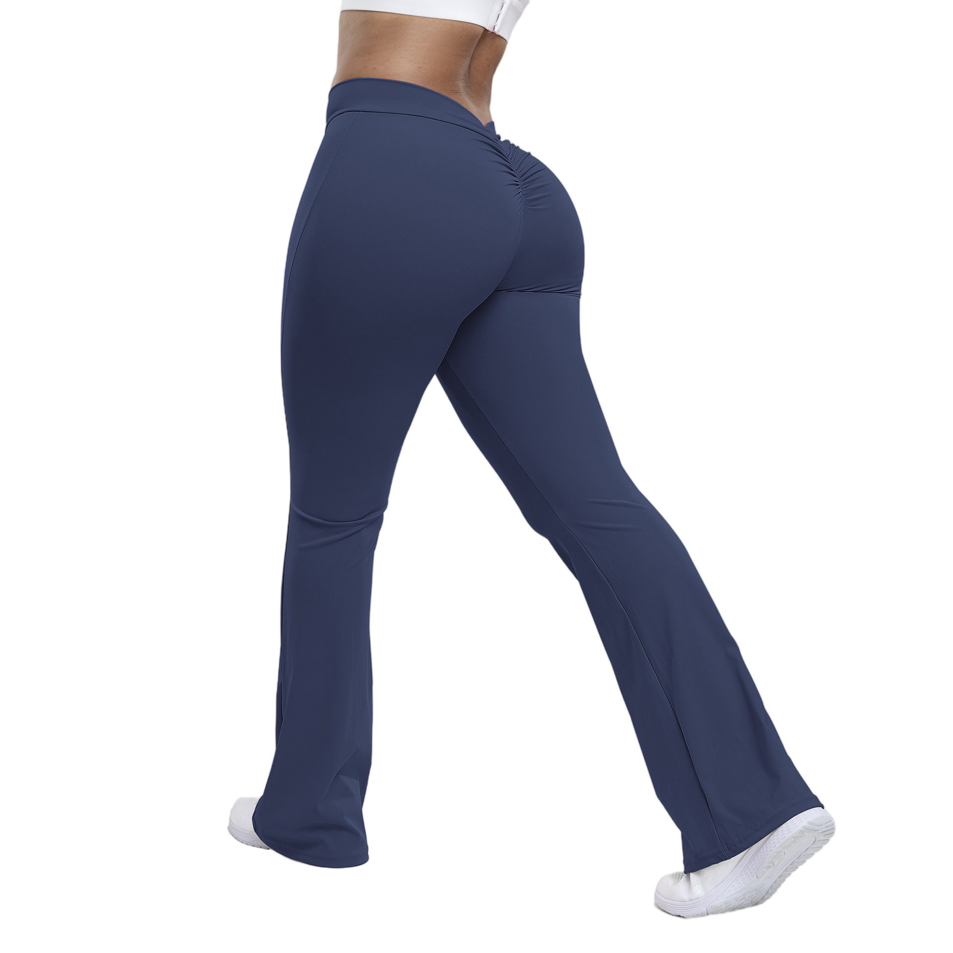 European and American Cross-border 2024 Peach Bell Pants Women's Yoga High Waist Hip Tight Pants Wide Leg Fitness Pants Women