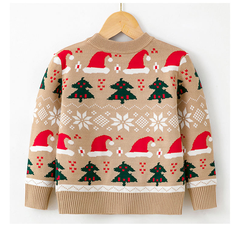 Winter, Spring, Autumn Season Girl'S Gender knit Fabric Fashion Style Christmas Fashion Cartoon Knit Hoodies & Sweaters