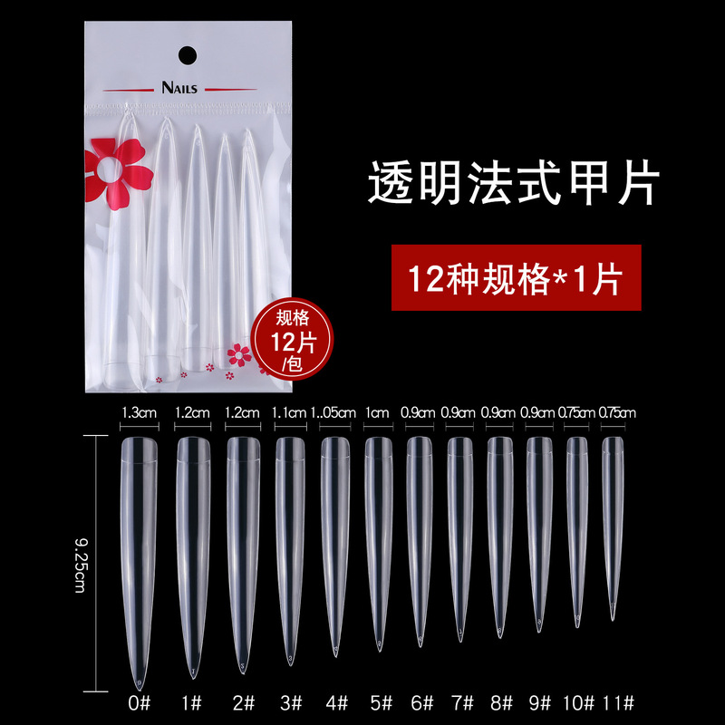 New Nail Art Salon Nails Stage Model Display Long Pointed Transparent Salon Nails Rectangular Nails