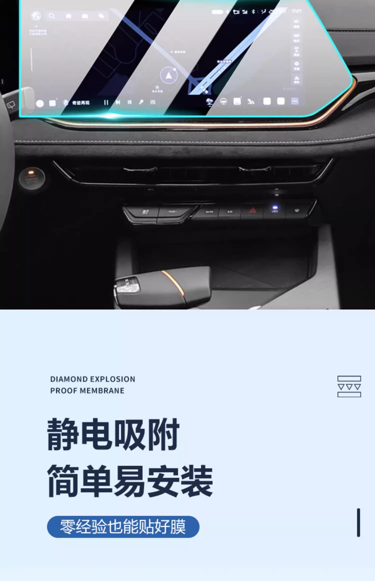 Changan Auchan X5plus Special Central Control Film Auchan Car Navigation Screen Protection Tempered Film Modification Supplies