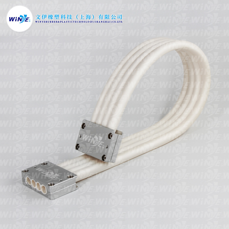 白色拖链 4排式(单层)耐高温柔性硅胶拖链 橡胶排管无尘拖链