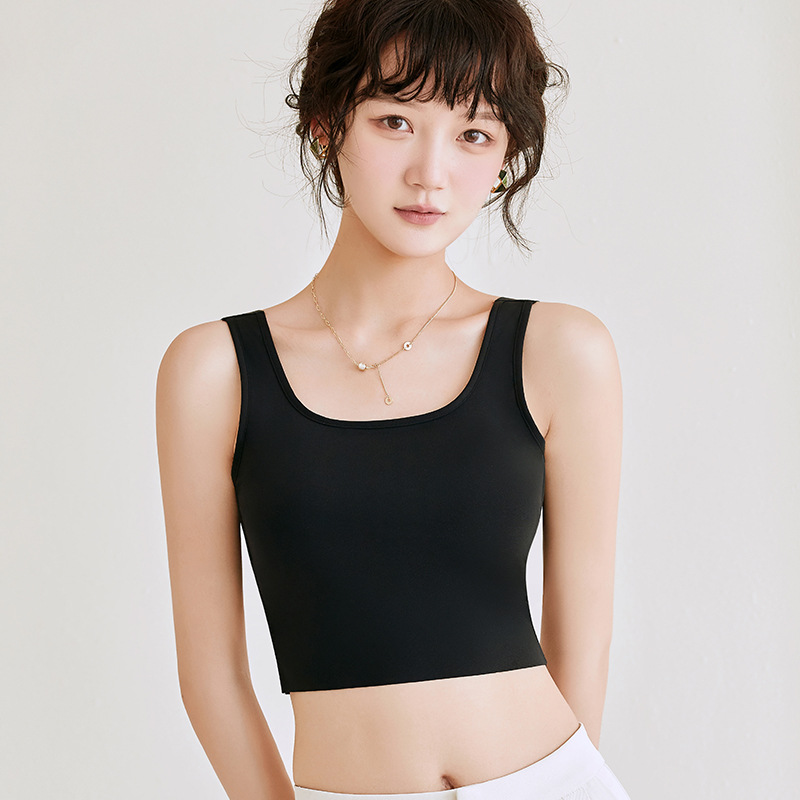Summer New Ice Silk Traceless Underwear Fixed Cup Small Chest Push-up Cross Beautiful Back Inner Wear Cool Breathable Outer Wear