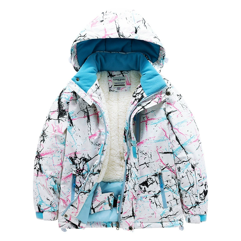 Children's ski ski suit, travel waterproof windproof set, keep warm overall for boys, equipment, increased thickness