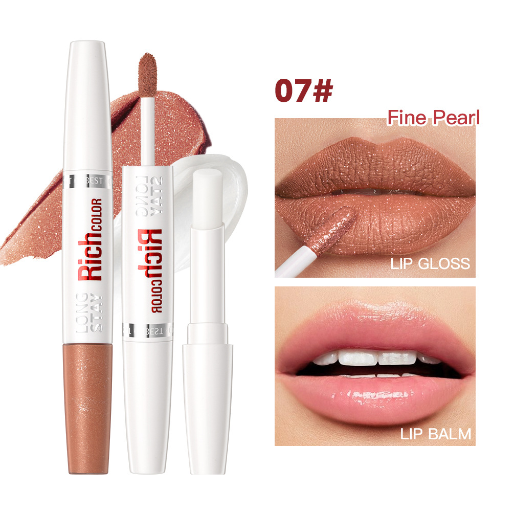QIBEST double-headed lip glaze lip balm moisturizing moisturizing non-stick Cup not easy to decolorize long-lasting matte lipstick