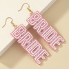 Acrylic fashionable trend retro earrings hip-hop style with letters, European style