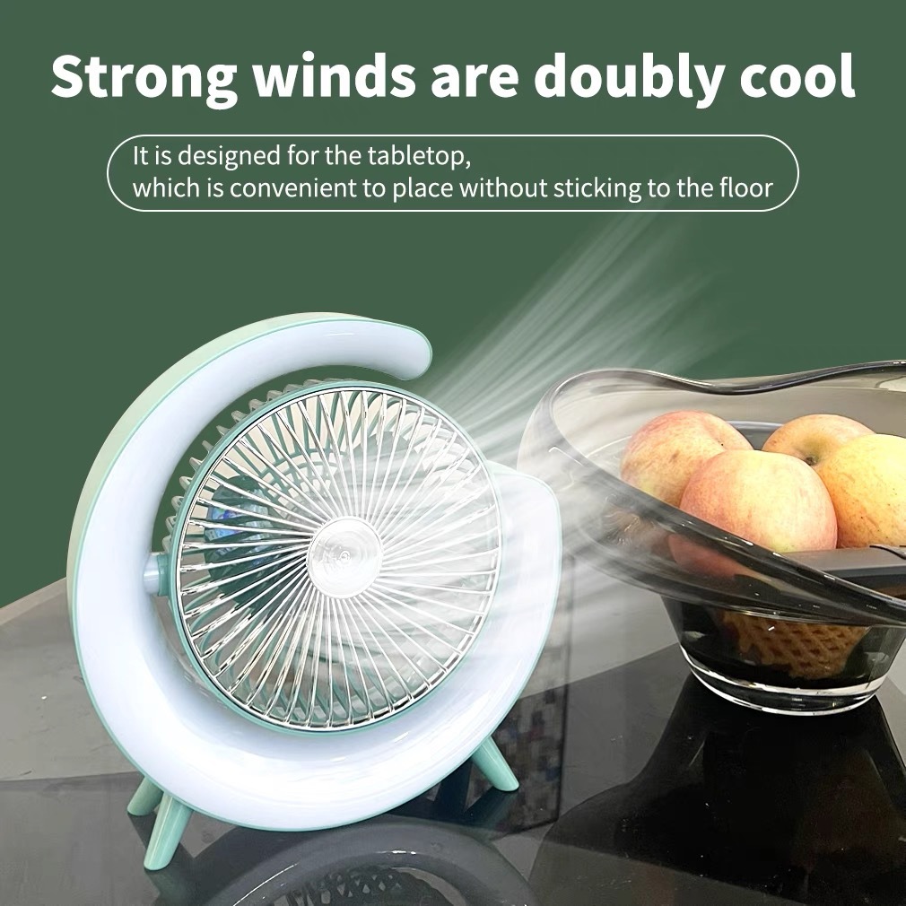 Transfronterizo red roja color hippie linterna ventilador de escritorio ventilador de mesa de carga USB dormitorio de oficina ventilador de circulación de aire