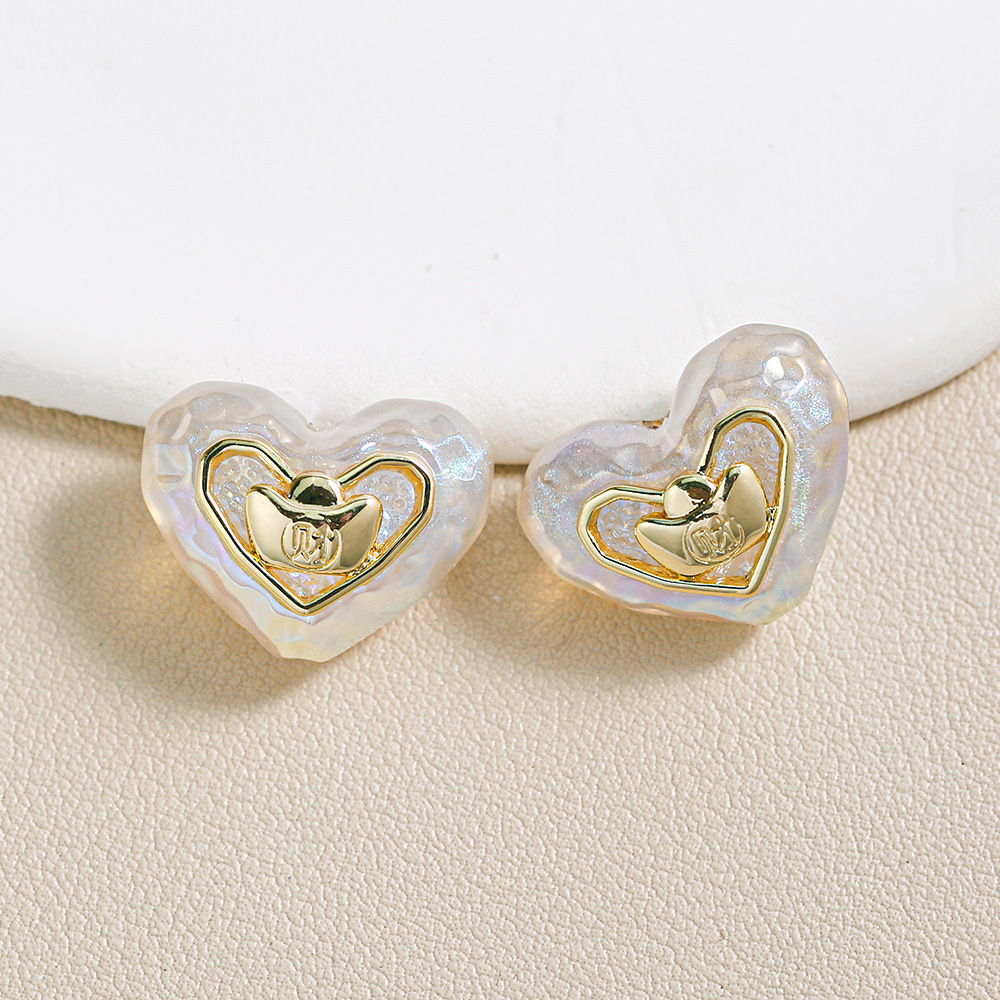 Heidi amor casero brillo fino perlas de aleación yuanbao joyas accesorios en forma de corazón collar de cadena de teléfonos móviles fabricantes al por mayor