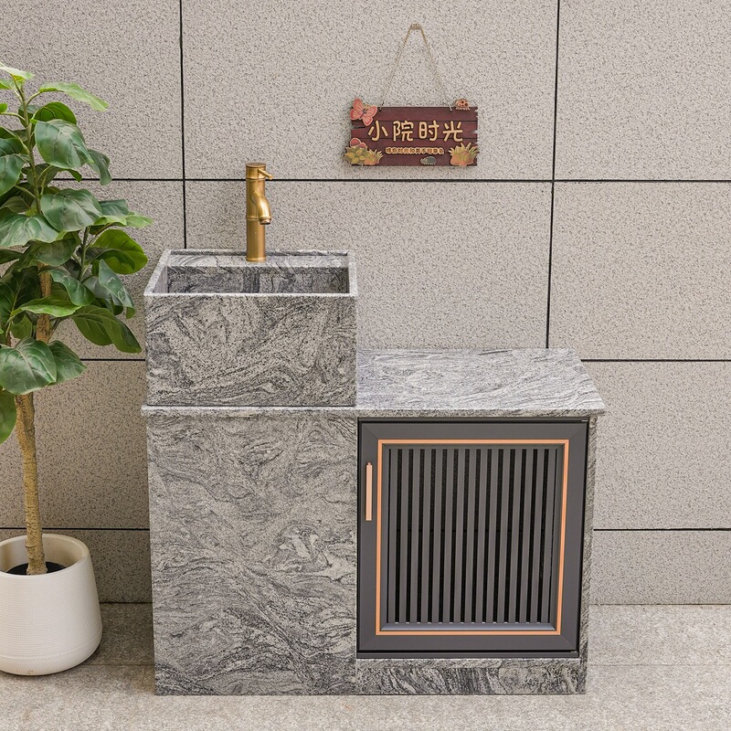 Outdoor Natural Granite Stone Wash Basin, Courtyard Sink, Washstand, Garden Spliced Marble Wash Basin Outdoor Natural Granite Stone Wash Basin, Courtyard Sink, Washstand, Garden Spliced Marble Wash Basin