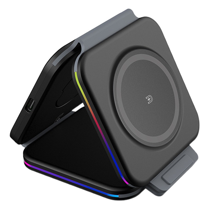 Cargador inalámbrico plegable tres en uno para teléfono móvil, adecuado para Huawei Apple Watch Magsafe, carga inalámbrica magnética