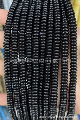 Zərgərlik ara hissələri – Abacus Beads Spacer Beads Aventurine - natural-black-agate-26mm
