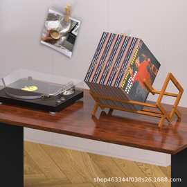木制黑胶唱片收纳架CD光盘整理架大容量唱片储物架专辑支架
