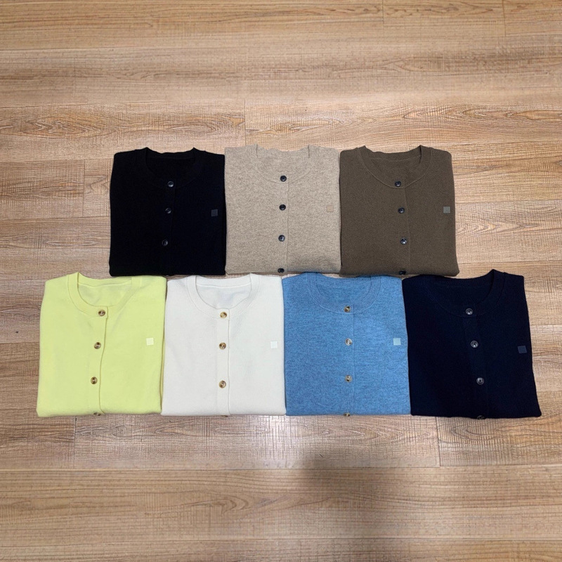 Chunyuan Single Autumn and Winter Ac Women's Smiling Face Mini Logo Wool Cardigan Jacket Sweater Nanyou Classy Elegant Women's Clothing