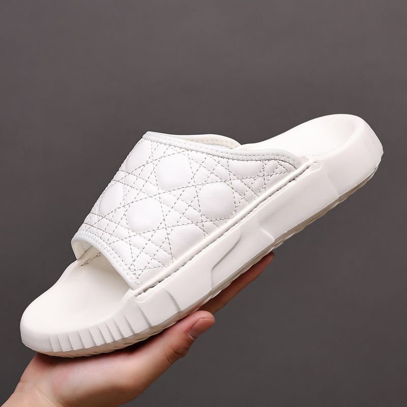 Verano de piel de oveja nueva zapatillas de hombre zapatillas de cuero zapatillas de hombre zapatillas de playa transpirables sandalias zapatos de hombre