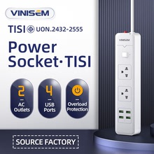 泰国TISI插座单开关USB泰标排插家用办公接线板