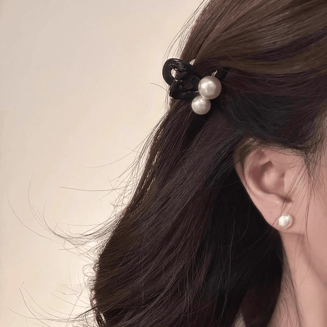 Acrílico ámbar pequeño clip de agarre princesa cabeza de cabello fruncado borde lateral clip temperamento tiburón clip de cabello tocado