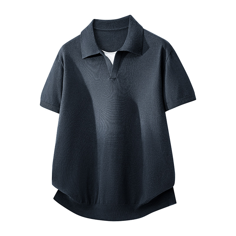 ZF8111-3D海鸥领针织OLO衫简约休闲老钱风短袖松弛感上衣，男装针织衫/毛衣，星座614