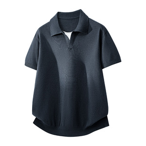 ZF8111-3D 海鸥领针织OLO衫简约休闲老钱风短袖松弛感上衣，男装针织衫/毛衣，星座614