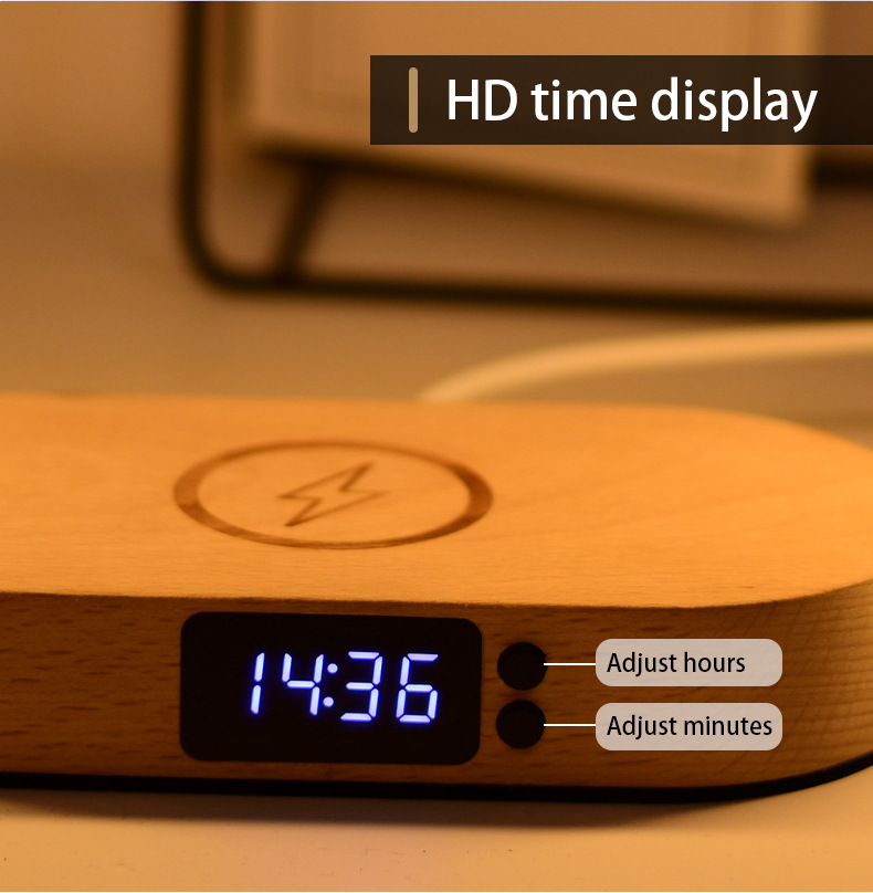 Wooden Wireless Charging Night Light 8