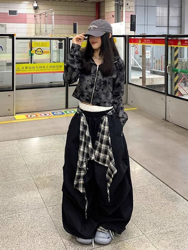 美式复古连帽开衫短款卫衣女2025新款设计感修身辣妹上衣拉链外套|undefined