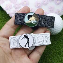 新款高尔夫帽夹磁吸球标金属搪瓷马克Golf Ball Marker Hat Clip