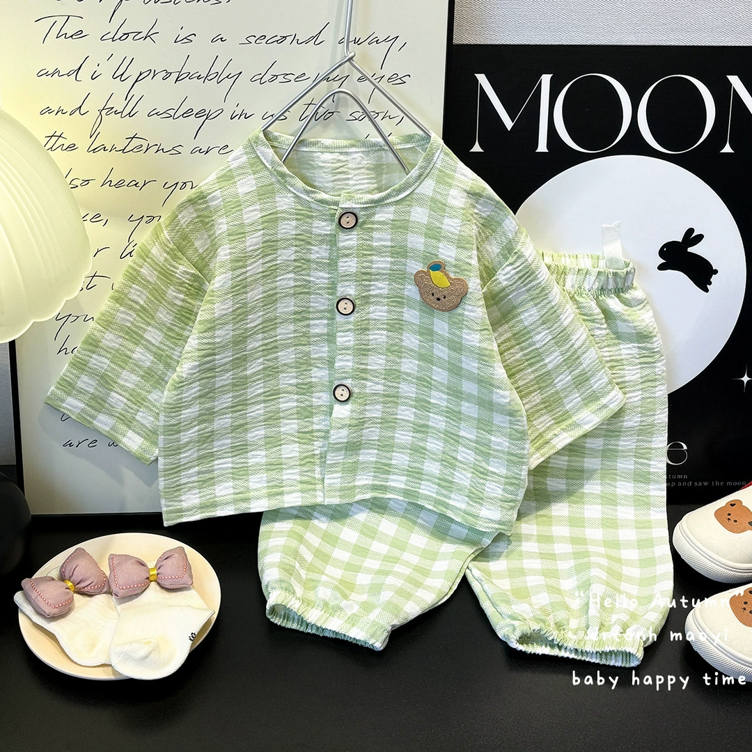 Pijama for men and women, summer set, cartoon cardigan, children's overall, autumn trousers