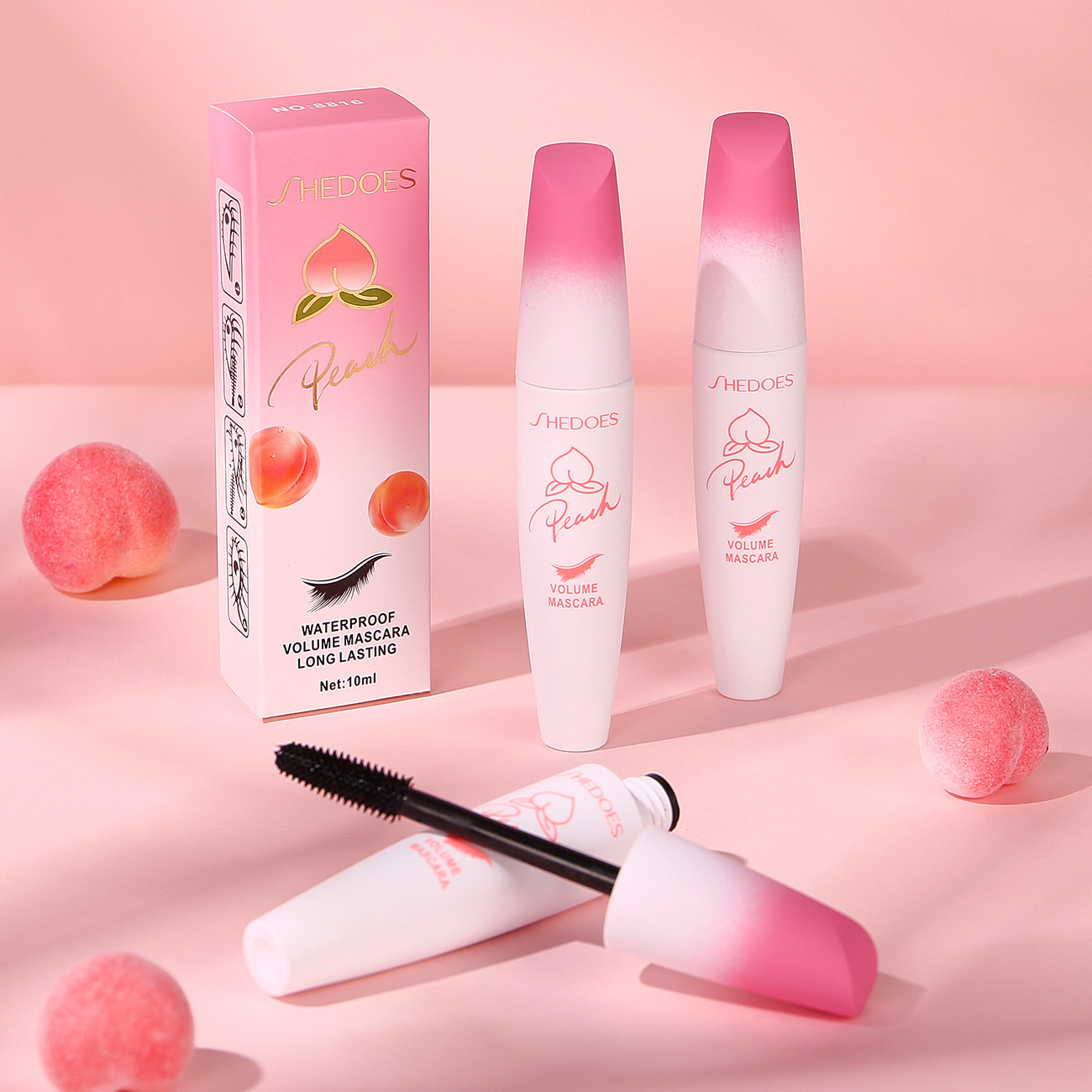 Maquillaje transfronterizo SHEDOES melocotón rímel duradero impermeable fácil de quitar a prueba de sudor no floreciente grueso alargado