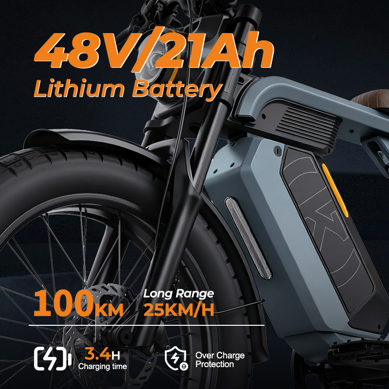 Hezzo Cross-Border American Version Retro Off-Road Snow Bike Electric-Assisted Mountain Bike Mobility Scooter Electric Vehicle Hezzo Cross-Border American Version Retro Off-Road Snow Bike Electric-Assisted Mountain Bike Mobility Scooter Electric Vehicle