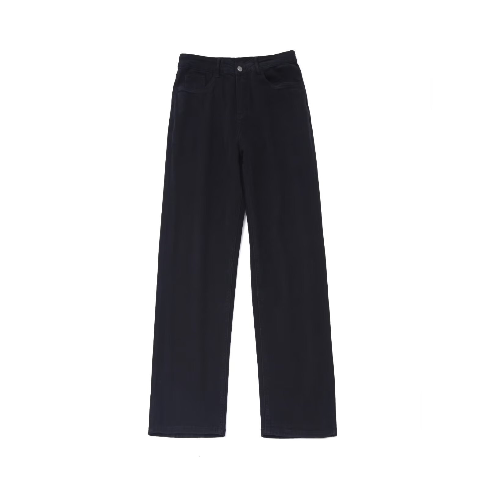 Men's High Street Loose Fit Black Jeans Versatile White Wide Leg Pants Retro Slimming Straight Leg Casual Long Trousers_mkmklike.com