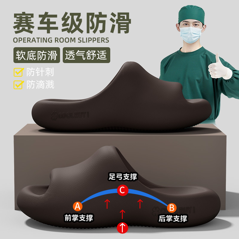 Thick-Soled Slippers for Men, New Style for Outdoor Wear, Wear-Resistant, Non-Slip, Odor-Free, Comfortable for Home and Bathroom, Summer Cool Slippers for Women