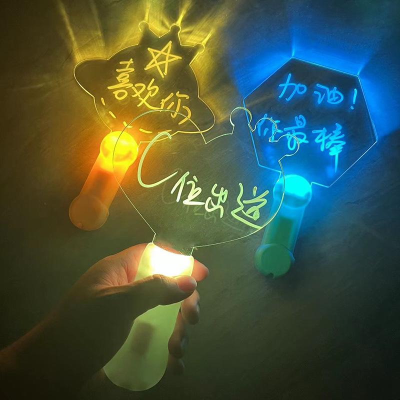 DIY Handwritten Aid Stick Erasable Acrylic Hand Lamp Atmosphere Helping Luminous Props Handheld Light Plate Personality