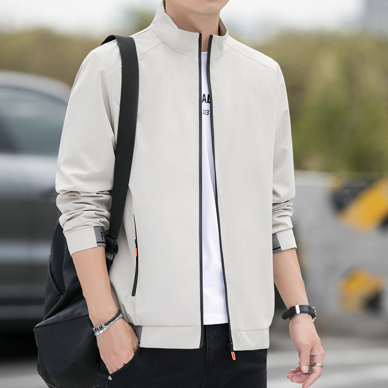 Primavera y otoño chaqueta de los hombres casual stand collar chaqueta suelta de deportes los hombres jóvenes y de mediana edad Fábrica de la chaqueta al por mayor