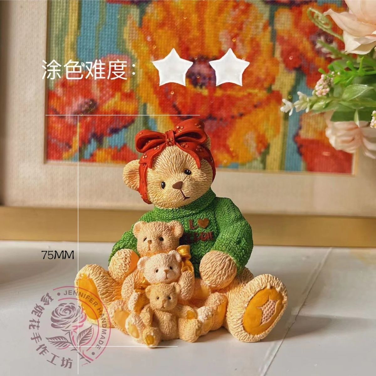 Oso de Peluche de la Serie Bear Hug Cherish, Muñeco de Yeso con Base Blanca, Juguete para Colorear DIY Hecho a Mano, Regalo para Novio/Novia, Decoración