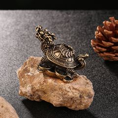 Pure copper money turtle ornaments brass dragon turtle retro stepping on copper coins ingot lucky turtle creative tea table decoration small furnishings