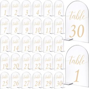 30 pieces printed acrylic arch seat card DIY blank transparent acrylic party decoration wedding table card