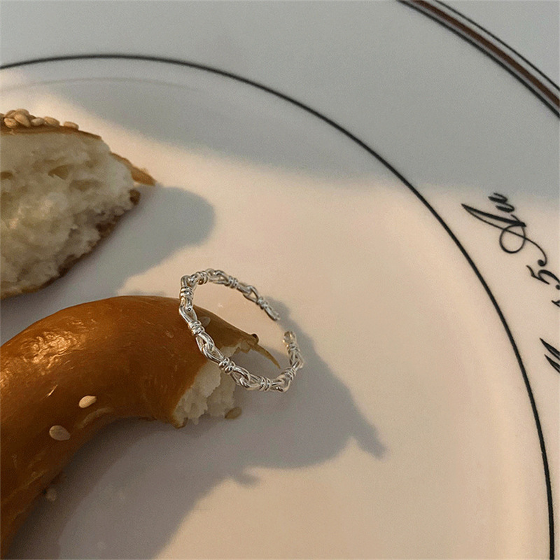 黎洛925纯银素圈开口戒指女小众轻奢高级感指环不掉色ins风食指戒|undefined