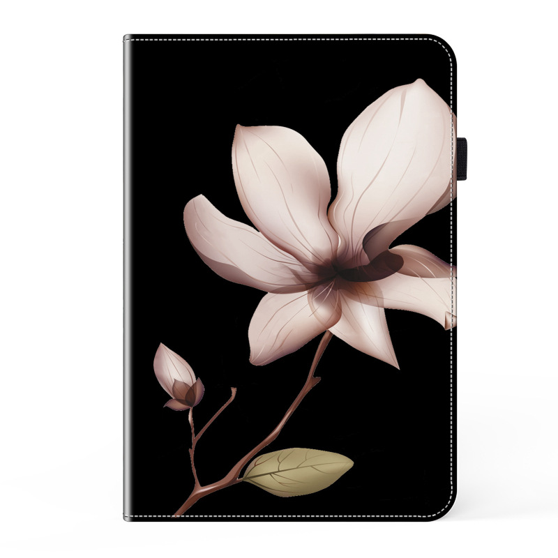 Suitable for ipad Pro 12.9-inch tablet leather case mini6 cartoon painted flower card holder protective case