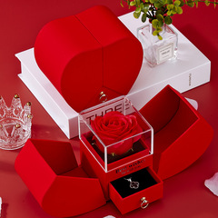 Apple Creative Rose Gift Box Necklace Ring Perfume for Friends Valentine's Day Christmas Birthday Gift Packaging