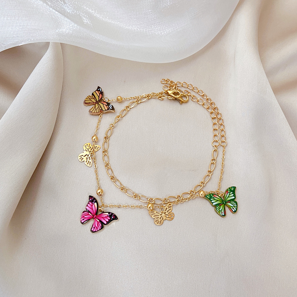 Fashion Butterfly Alloy Plating Anklet