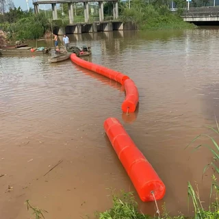 定制PE浮筒 500*700圆柱空心警示浮体 水电站分段挂网式拦污浮索