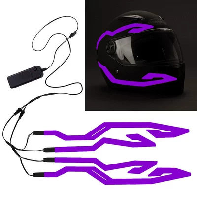 Light Film LED Helmet Light-emitting Strip – Cold light sheet - one-to-four-helmet-strips-purple