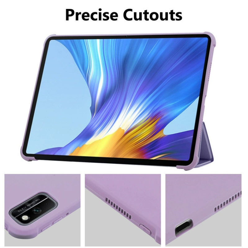 Защитный чехол из TPU для планшета Huawei Enjoy 2/ MatePad T10s, кожаный, тройной складывающийся, с мягким клеем, подходит для Honor Tablet 6 10.1