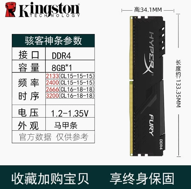ОЗУ DDR4 для настольных ПК Kingston Fury/Beast, модули 8–32 ГБ, 2133–3600 МТ/с