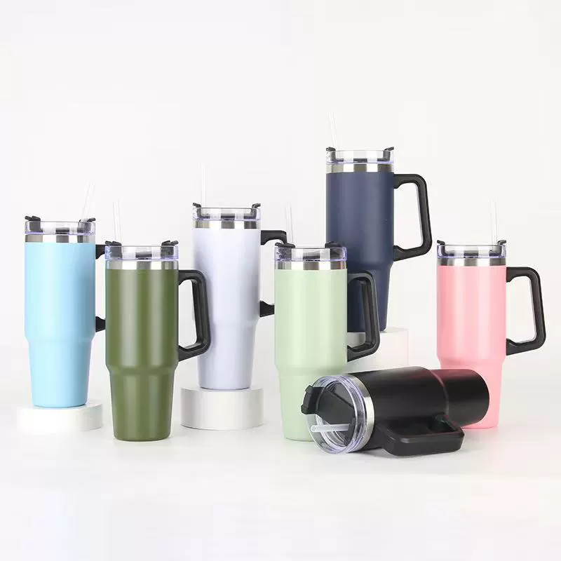 Handle, double-layer capacious glass stainless steel, tea cup, wineglass, (Cross-border trading), 30 oz, American style