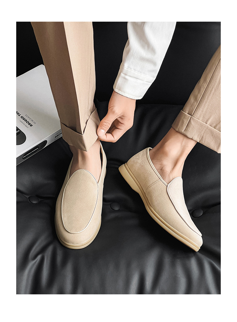 Men's Shoes Formal Shoes Spring New Loafers One Foot Stirrup Soybean Shoes_vogvips.com