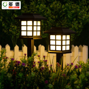 Small House Solar Lawn Light LED Home Outdoor Garden Light Plug-in Landscape Decorative Light Square Small Palace Light