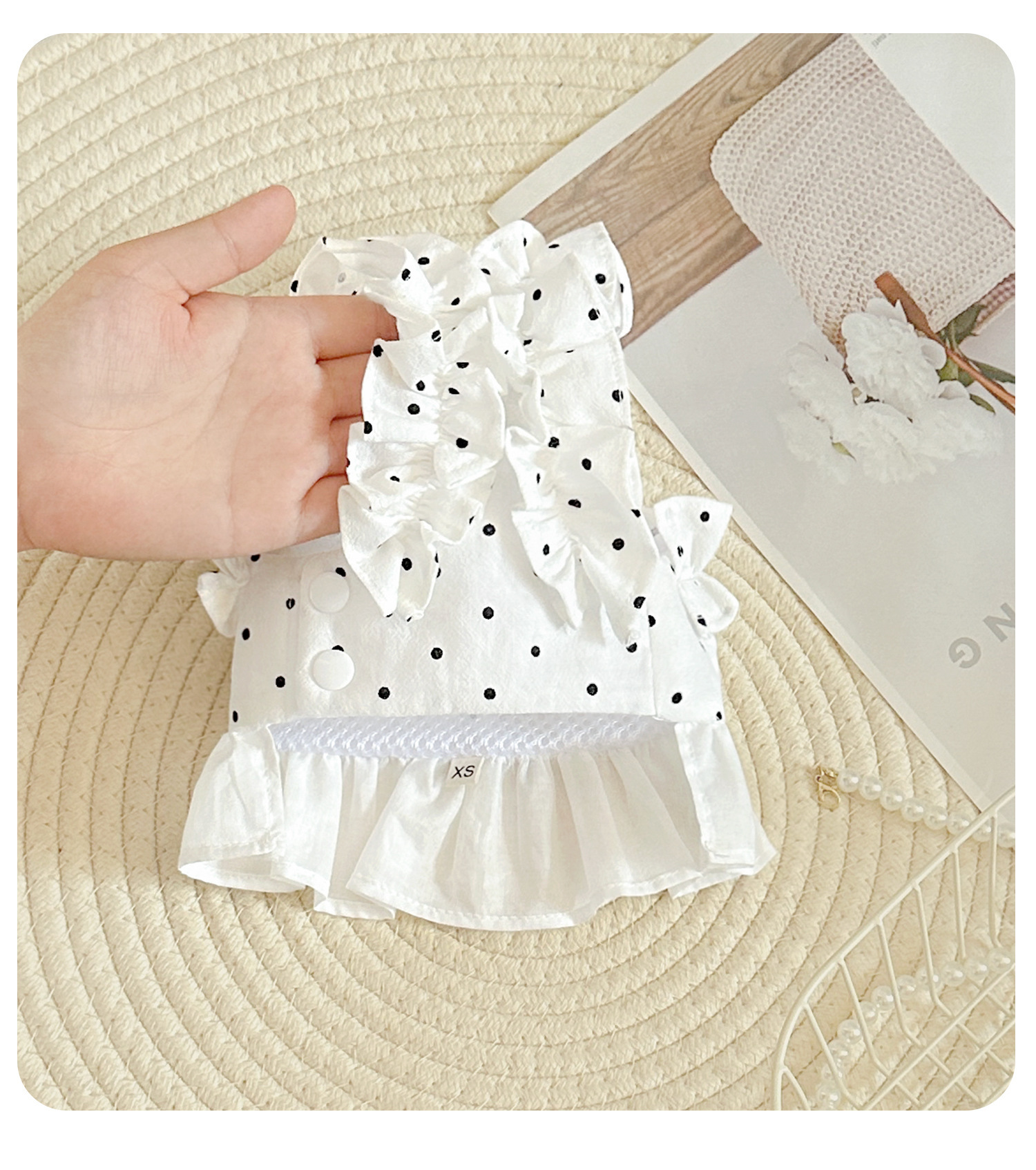 Set de arnés y correa para perro pequeño estilo chaleco verano_voghion.com