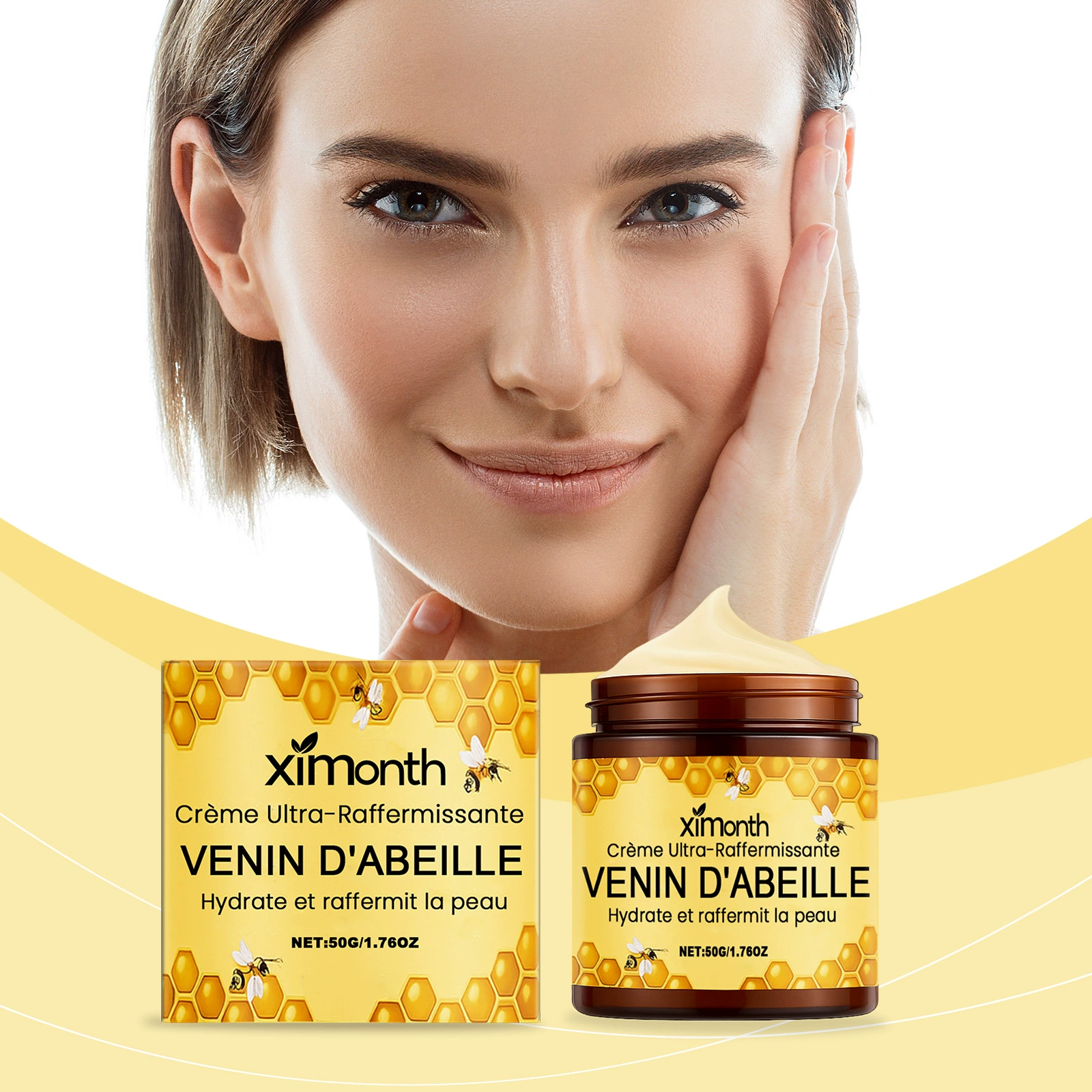 XIMONTH Bee Venom Питательный крем для ухода Увлажняющий и питательный уход за кожей Охлаждающий увлажняющий крем для кожи от покраснений