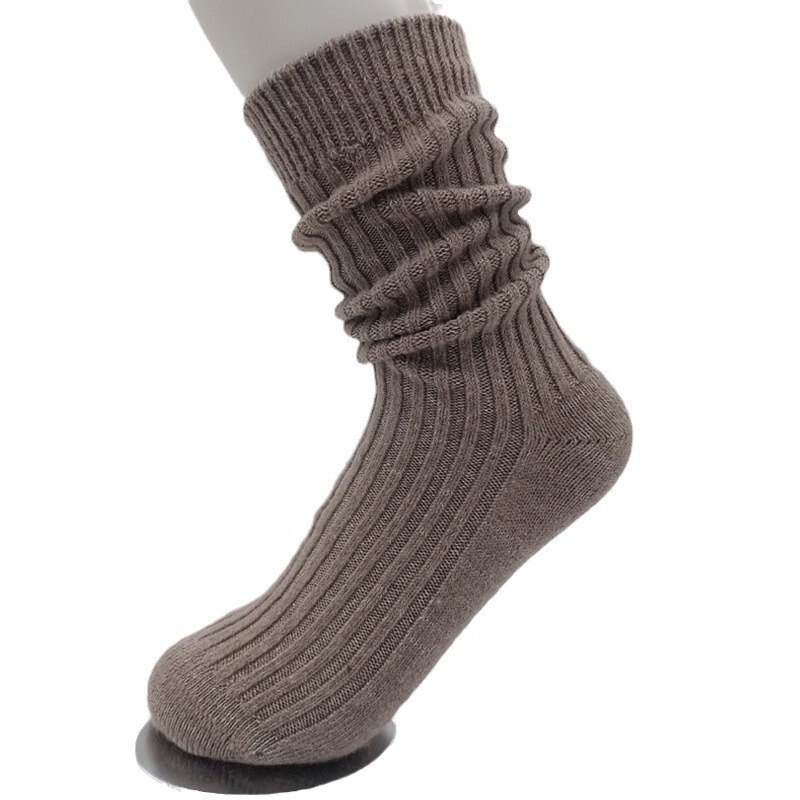 2 Pairs of Thick Autumn and Winter Hemp Wool Socks for Men and Women, Sweat-Absorbent and Warm Mid-High Socks Wool Hemp Socks