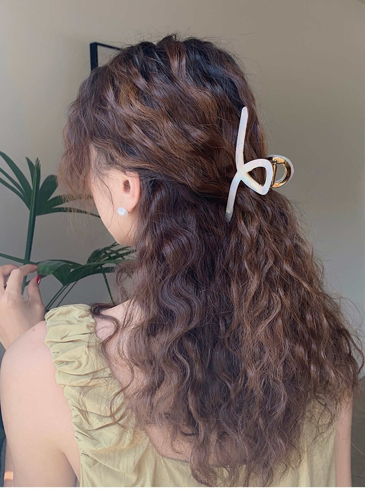 Stor hårklämma för damer elegant acetat grip sommarstil_voghion.com
